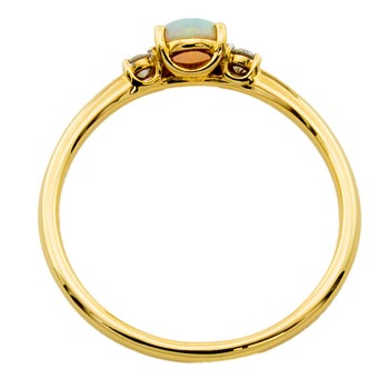 18ct gold Opal / Diamond 3 stone Ring size M